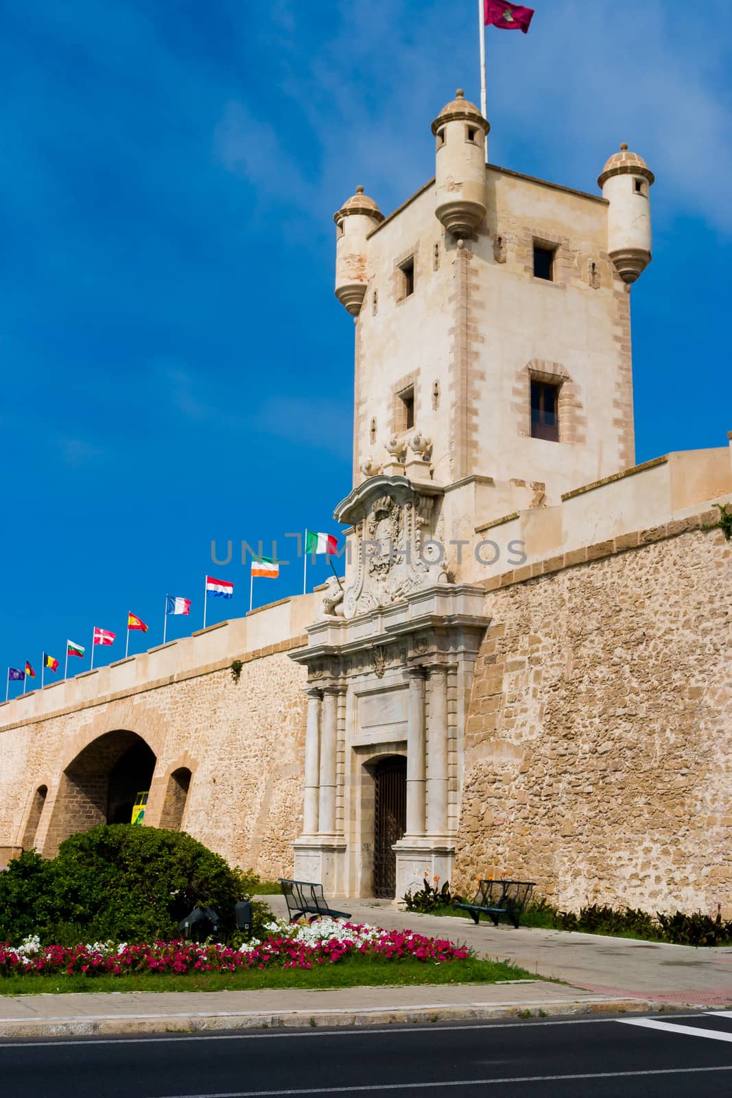 Outer walls that separate the old quarter and the modern zone of the city of Cadiz, Spain