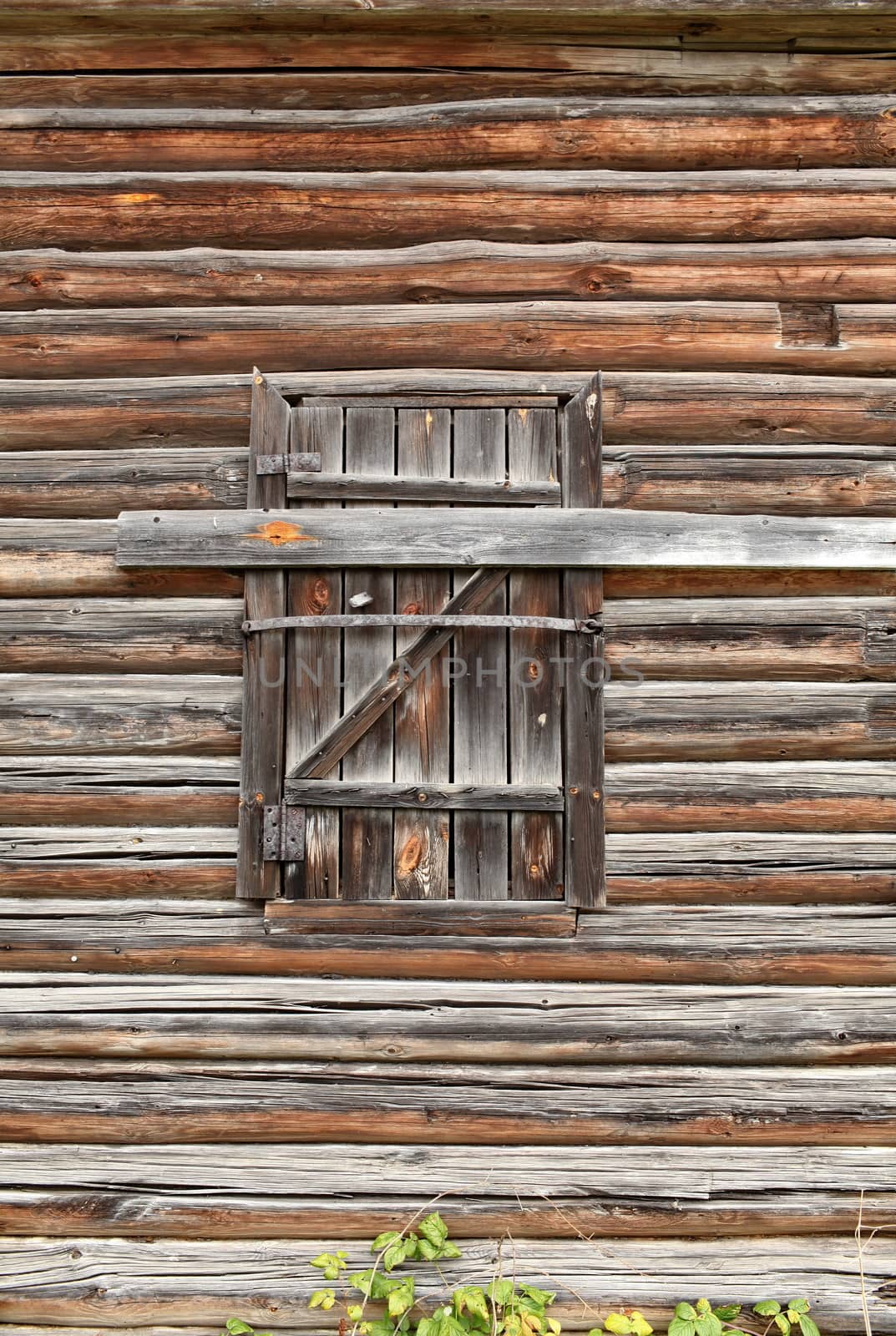 Boarded  up door of an old barn