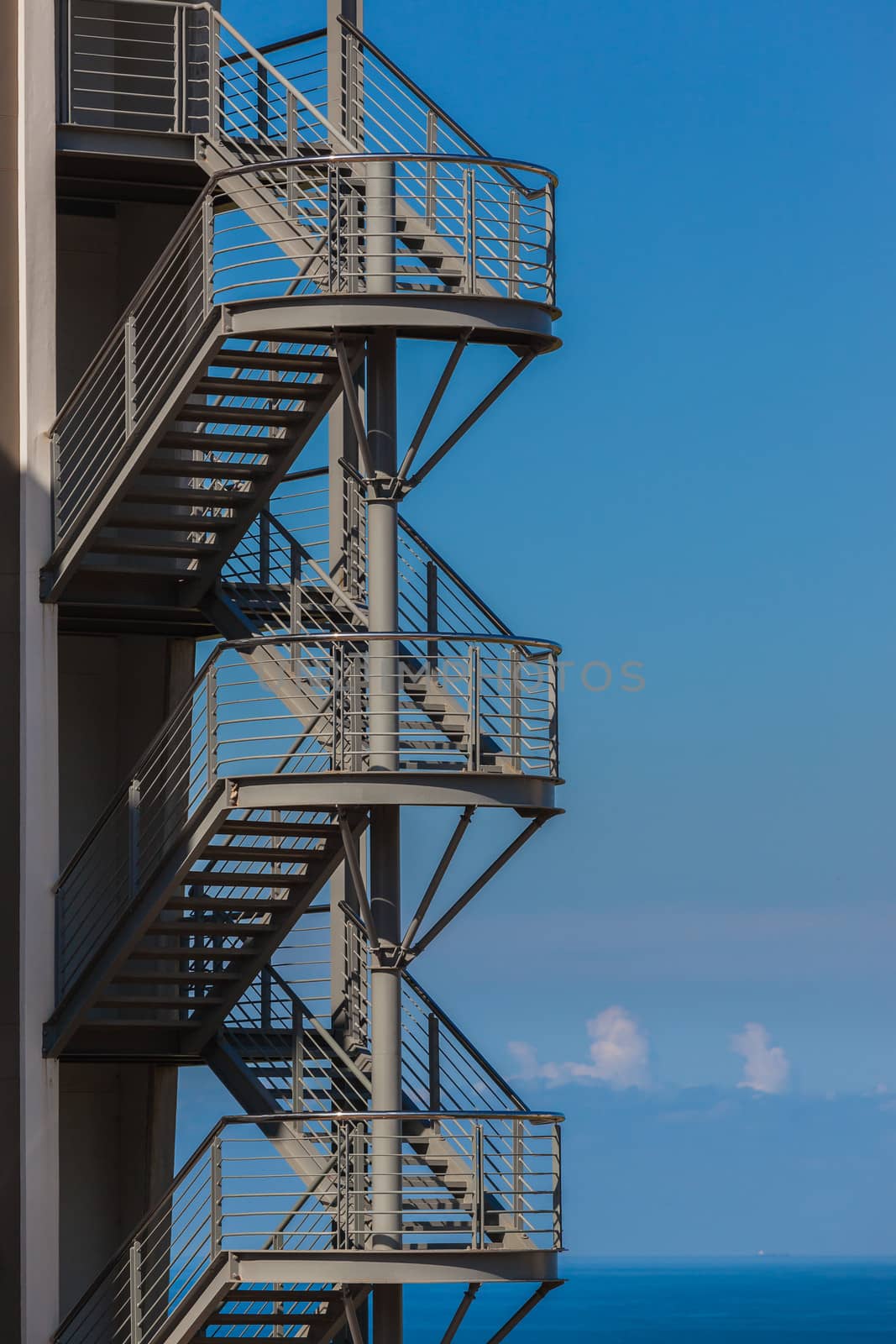 Steel Stairway Building Blue by ChrisVanLennepPhoto