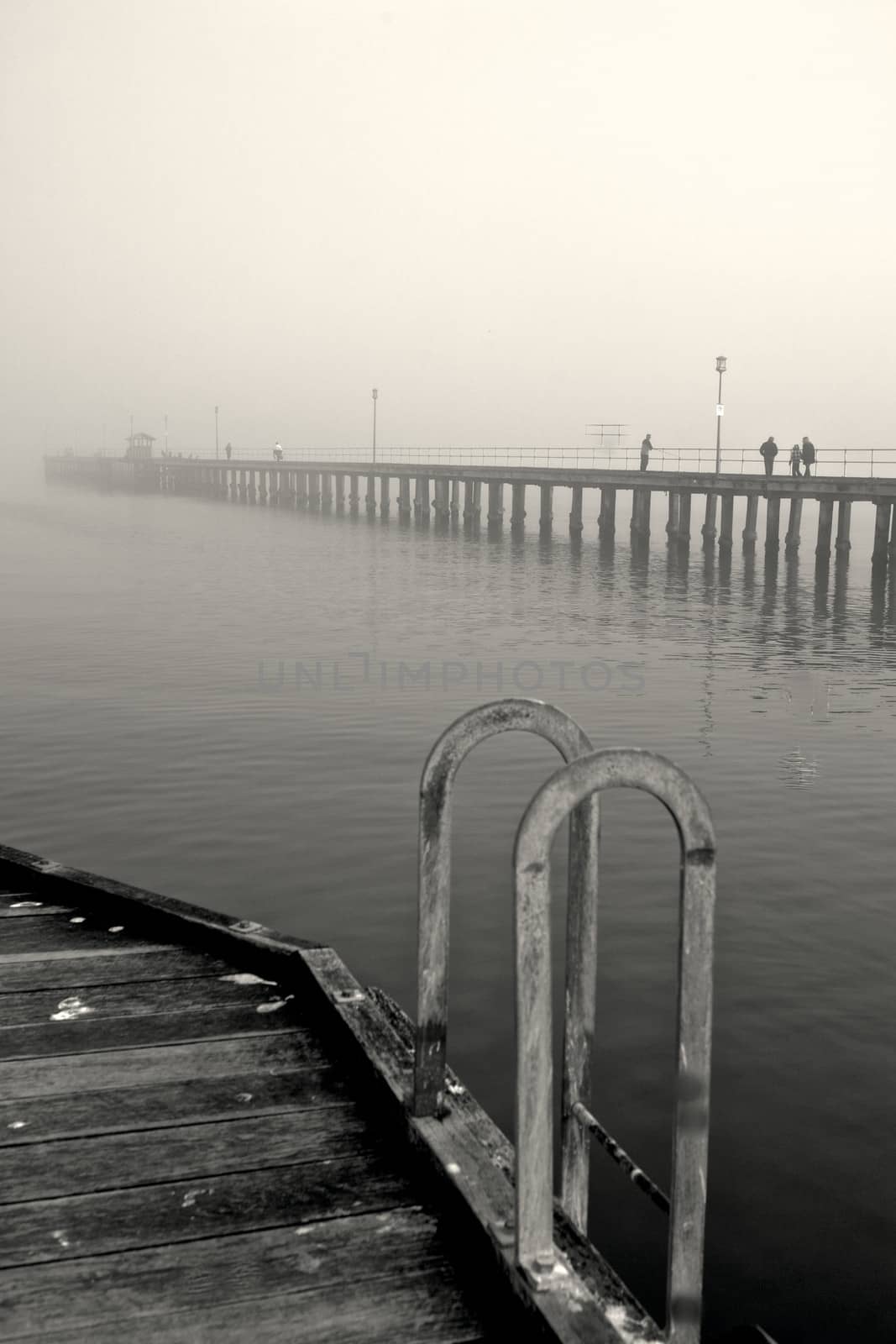 Mist over still water - Black and White
