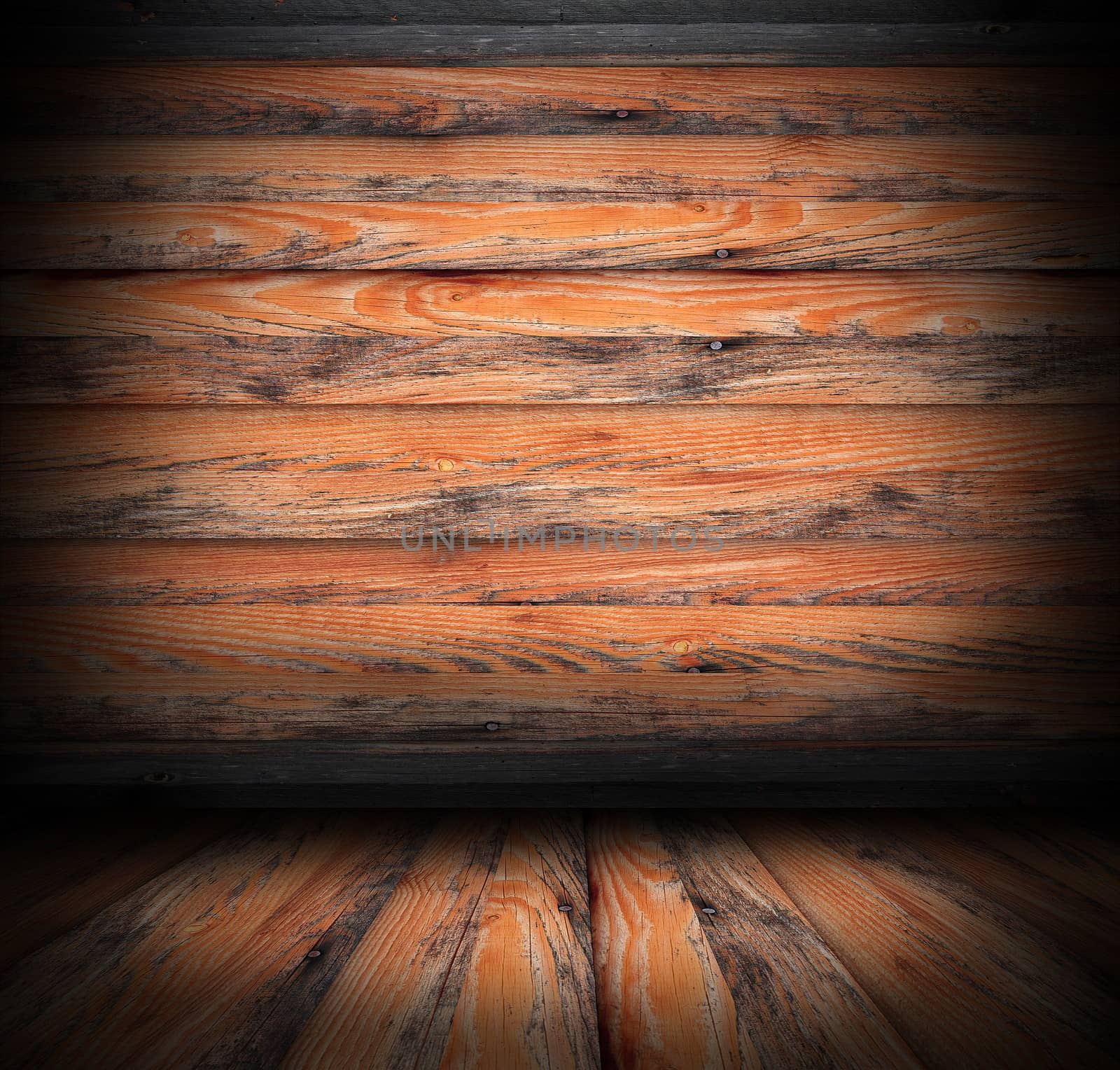 abandoned old wooden interior backdrop of a lodge