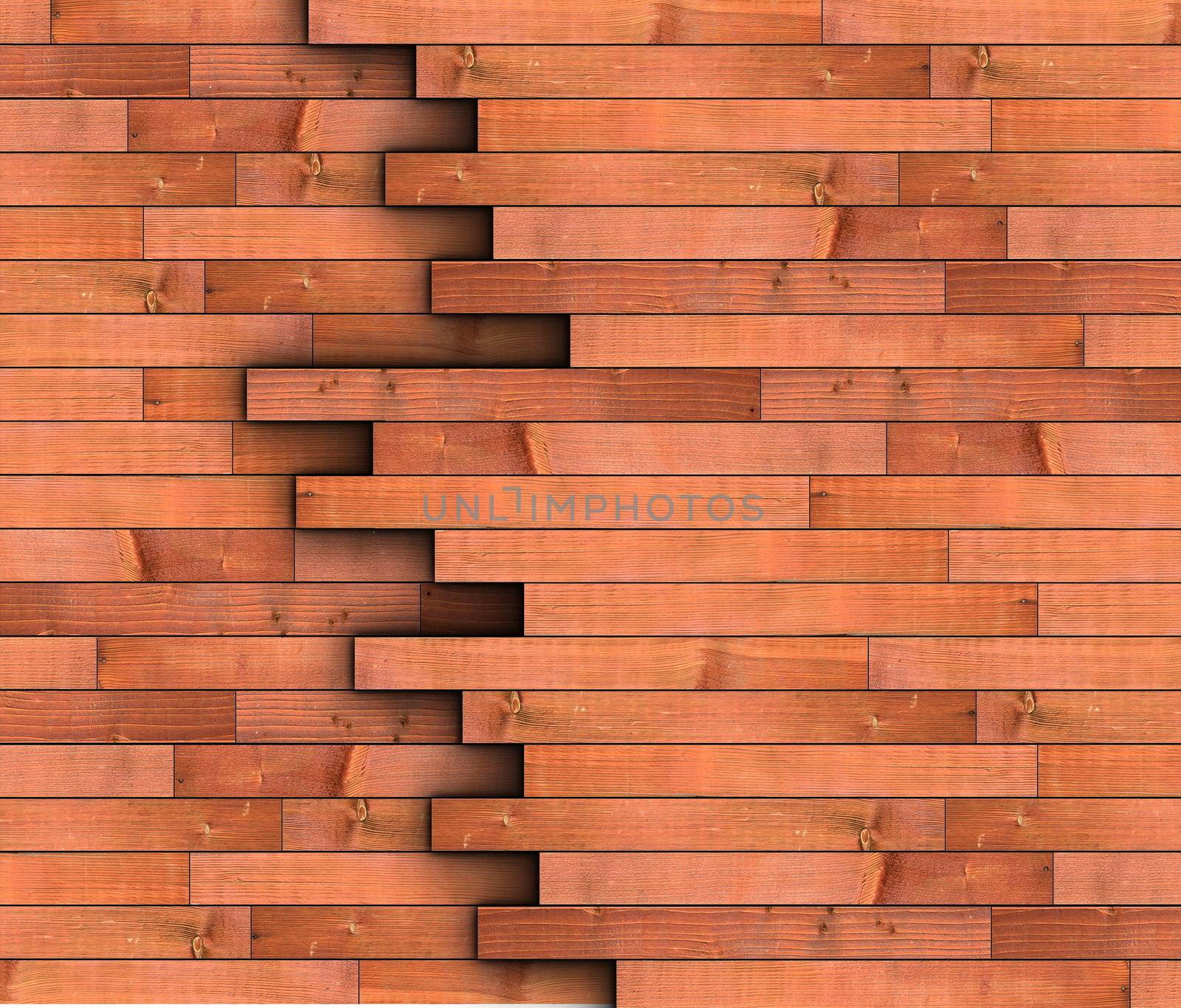 abstract view of wooden boards forming wall texture
