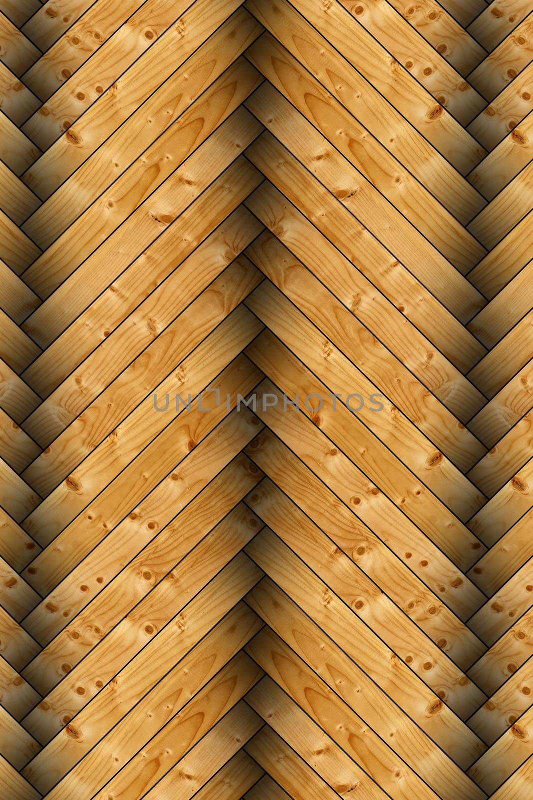 closeup of spruce floor tiles forming parquet floor