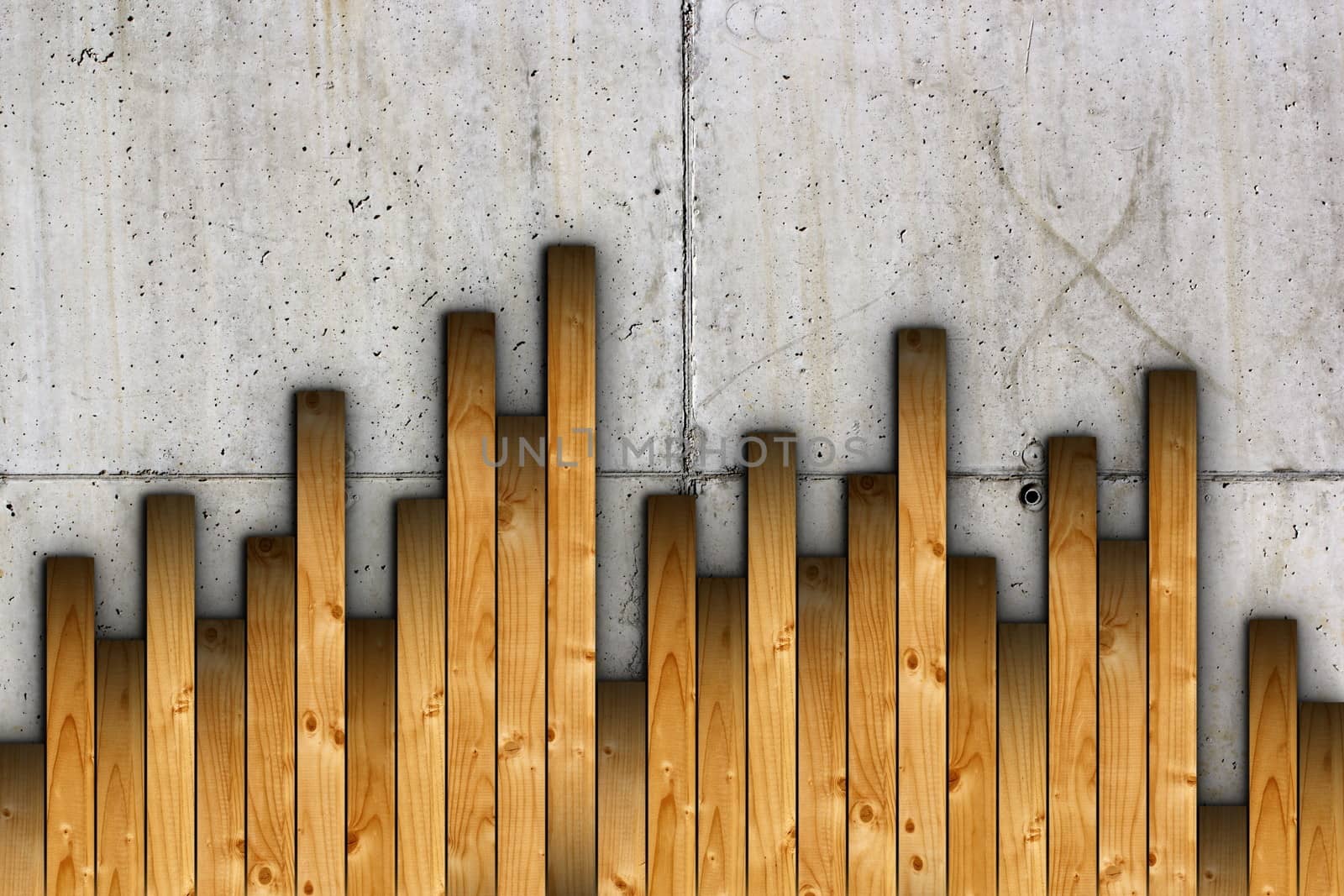 fir boards installation on concrete surface for floor finishing