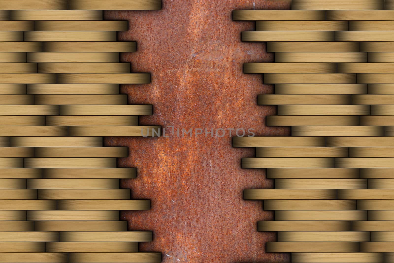 mounting parallel parquet design  on rusty surface