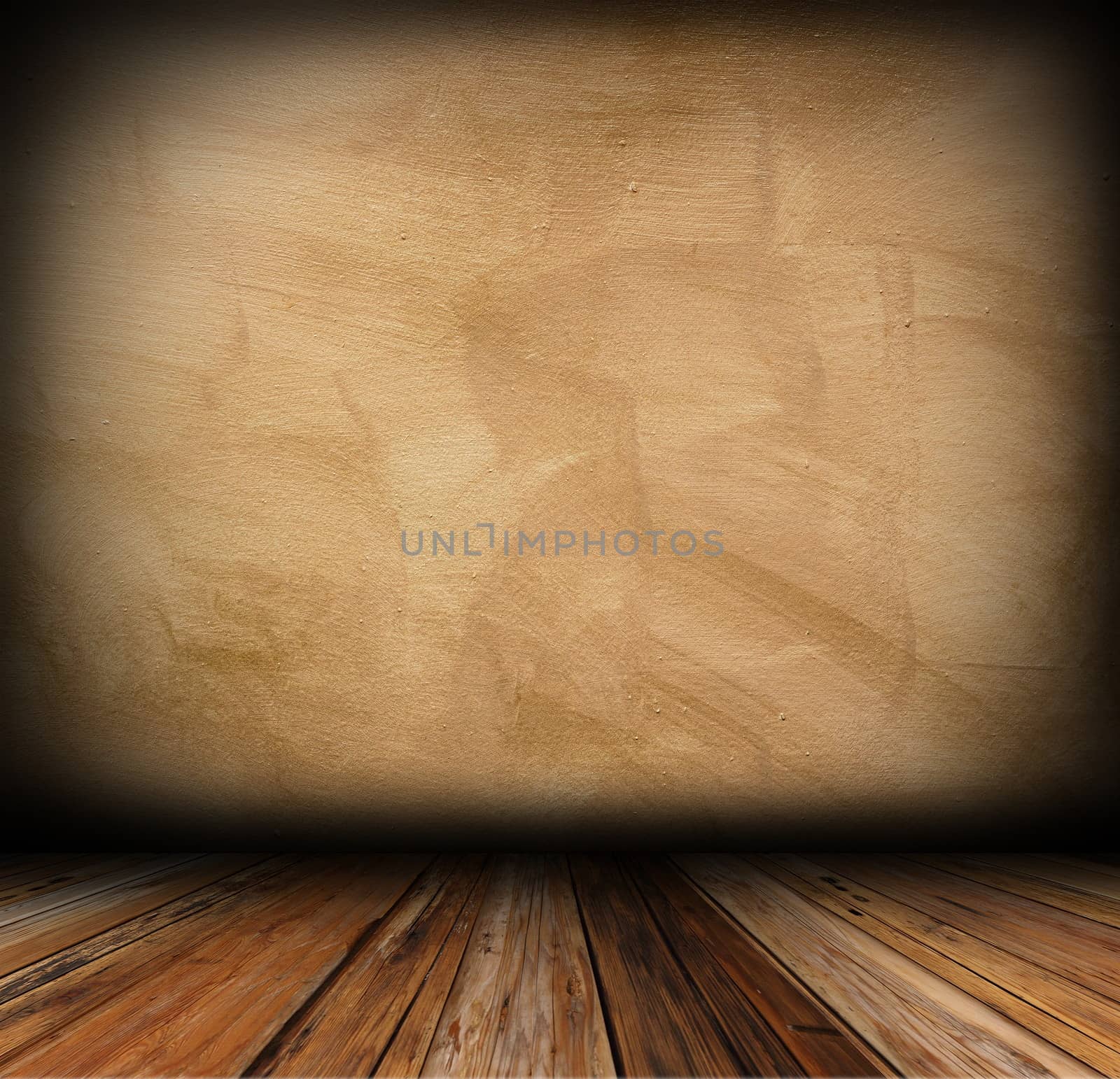 plaster wall and wood floor on architectural empty  background