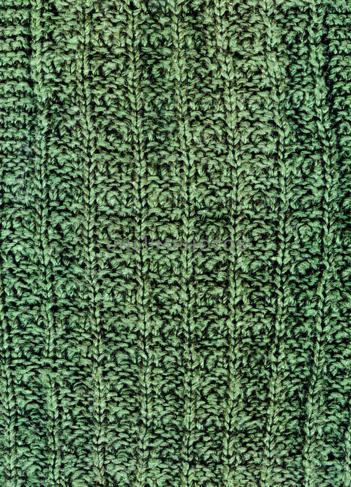 Machine knitting dark green wool texture
