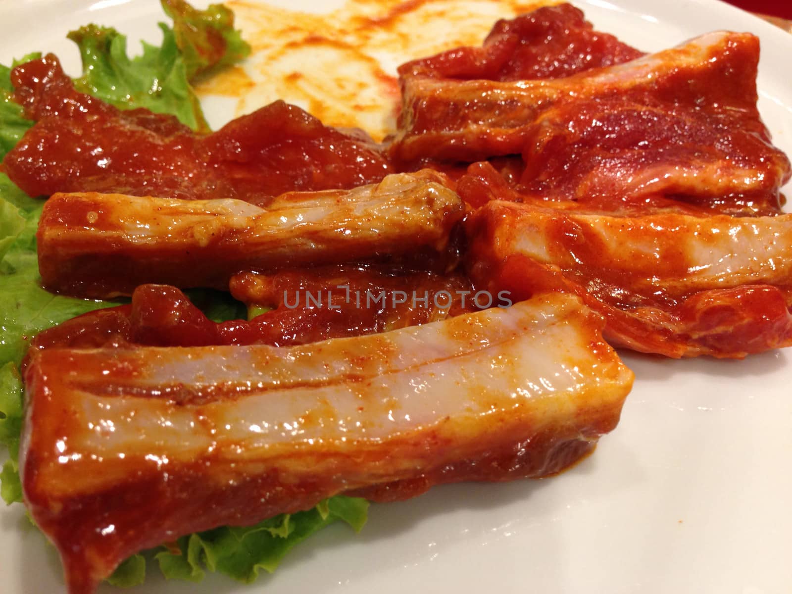 the pork rib for grill , japanese food