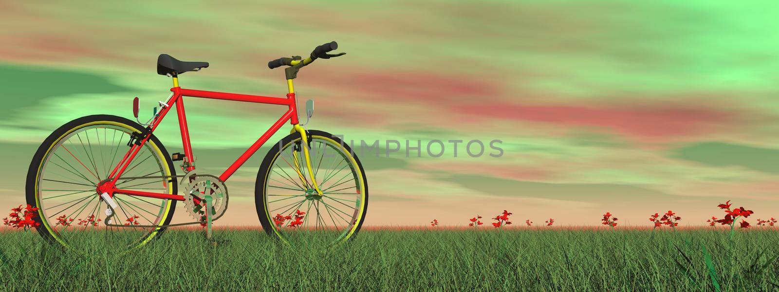Mountain bike in nature - 3D render by Elenaphotos21