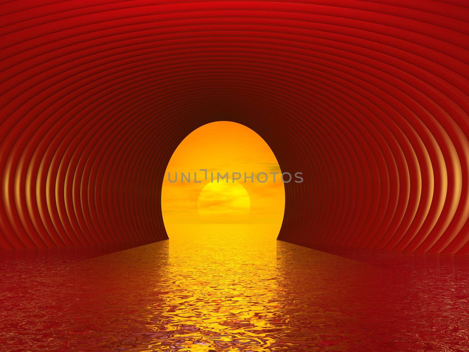 Tunnel to the sun - 3D render by Elenaphotos21