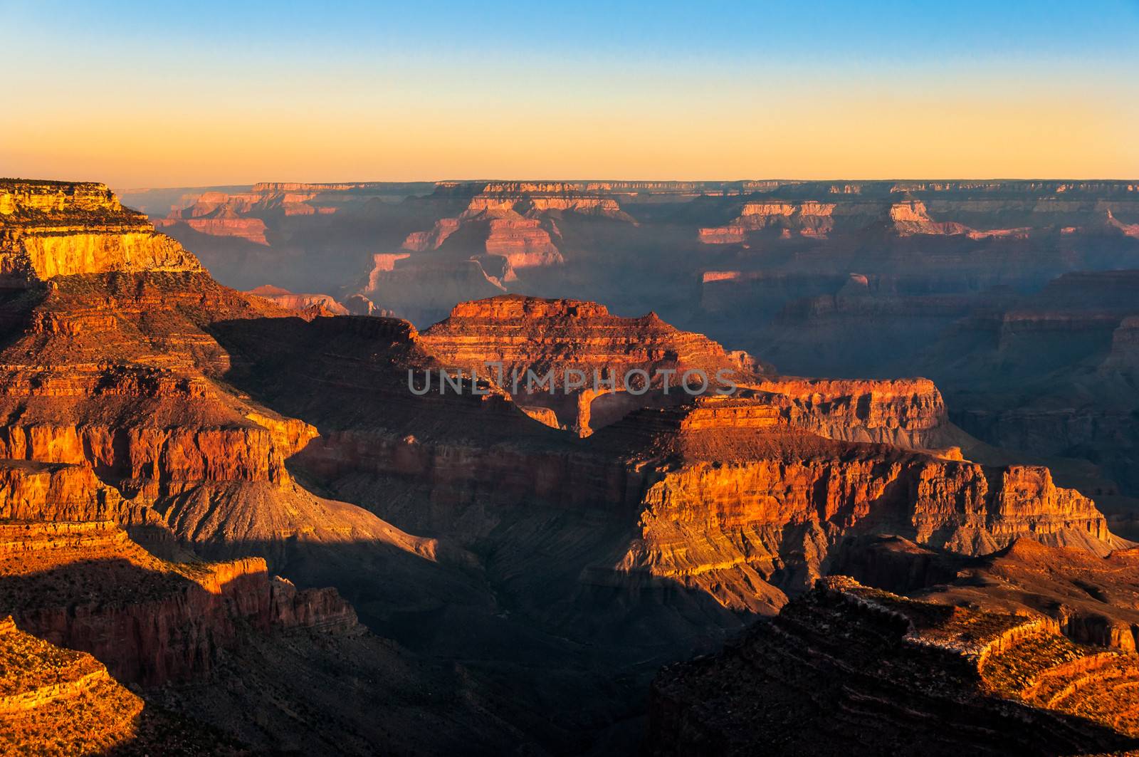 Beautiful colorful sunrise at Grand Canyon national park, Arizona, USA