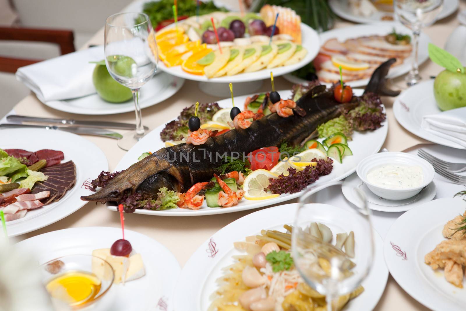sturgeon on the plate by vsurkov