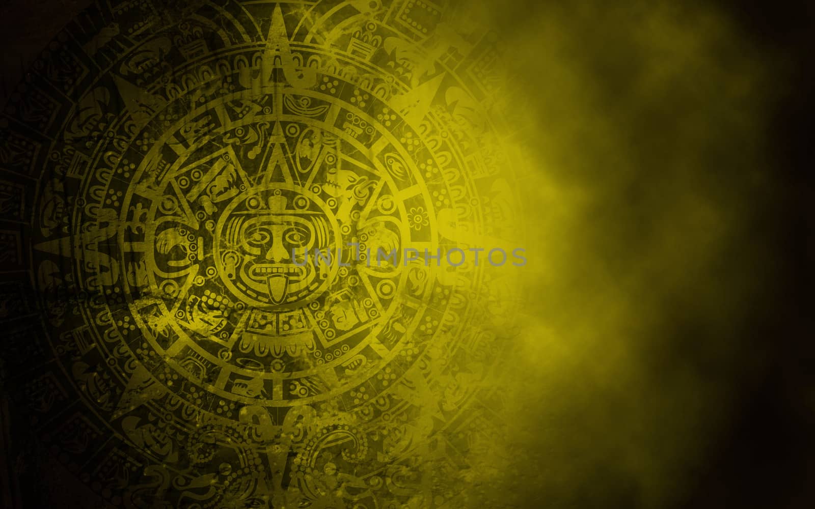 Background in American Indian Style with Mayan calendar on old stone texture