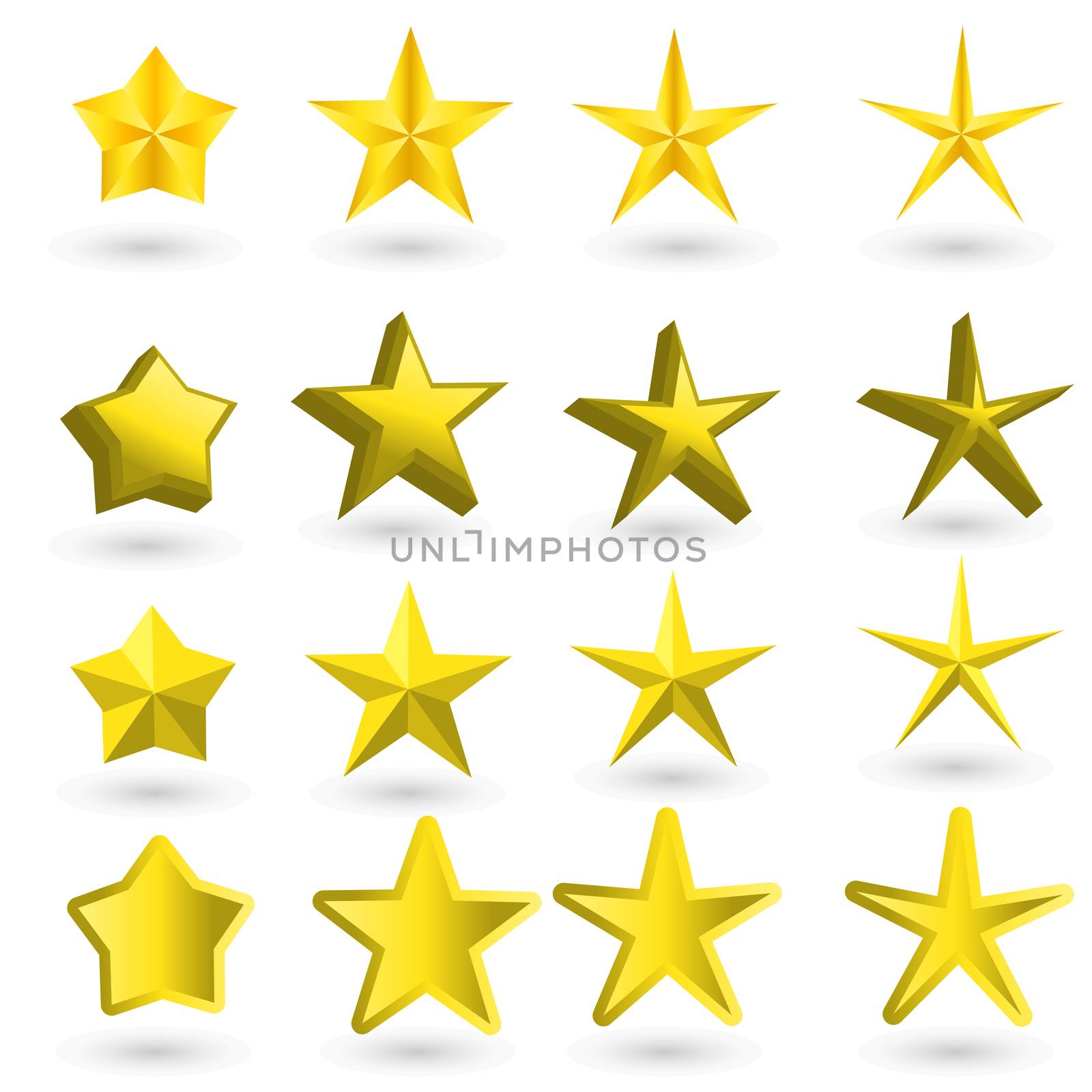 Gold star on the light background