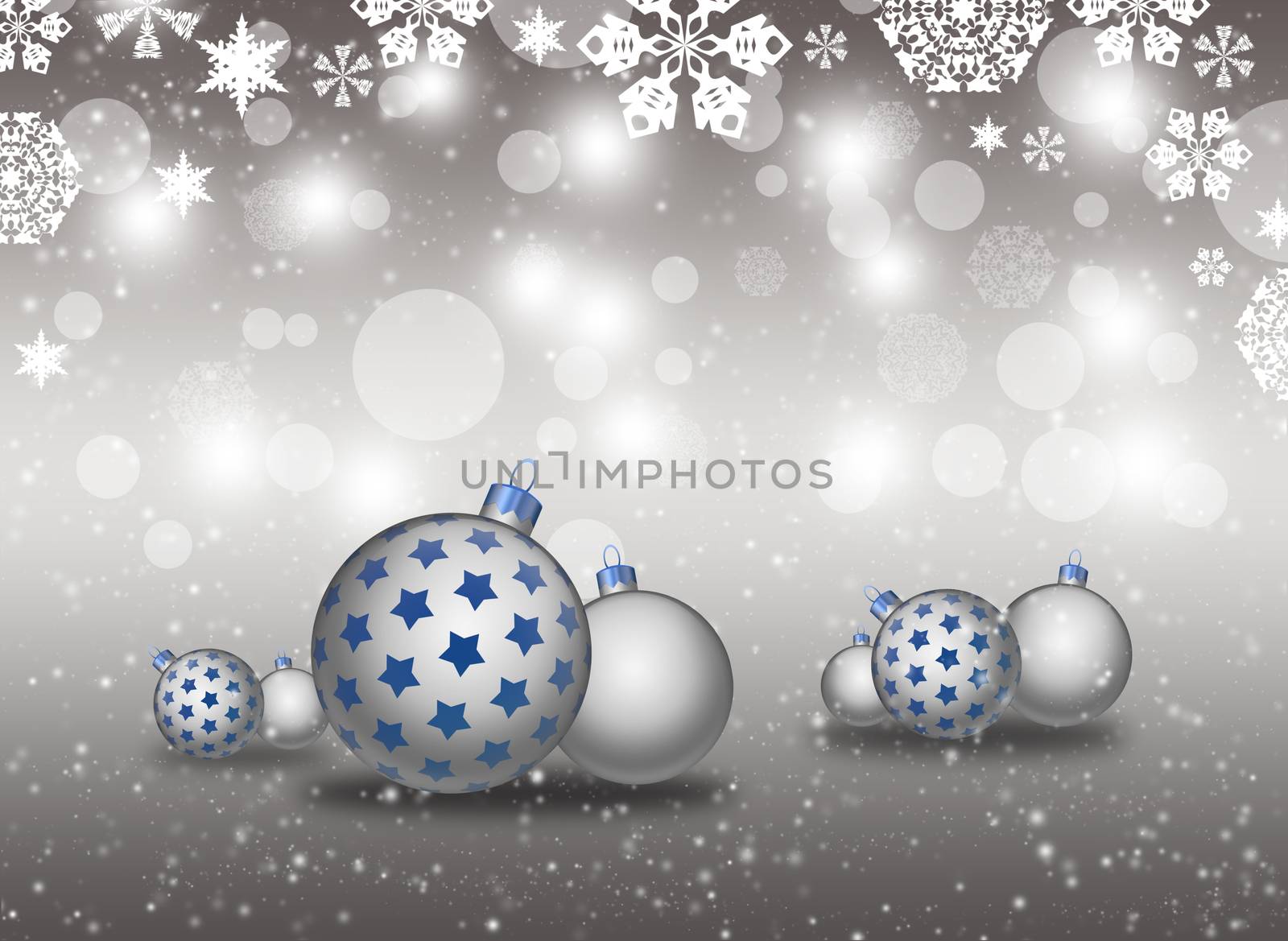 Christmas balls on abstract background by cherezoff