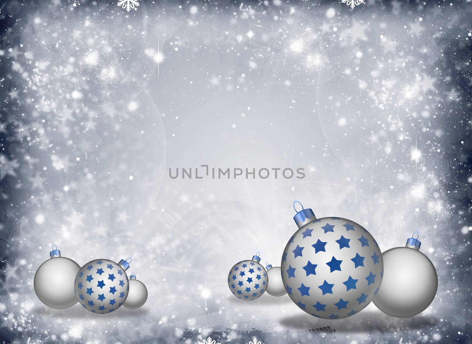 Christmas balls on abstract background by cherezoff