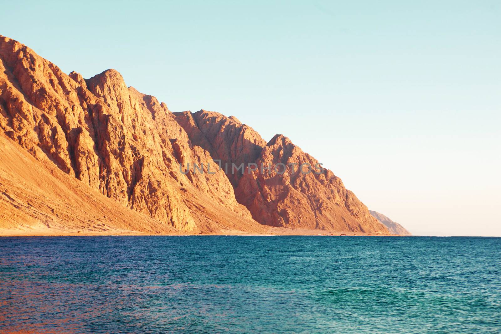 seascape and mountains