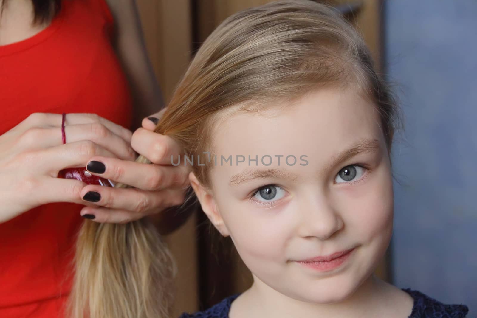 Portrait of beautiful girl with blue eyes