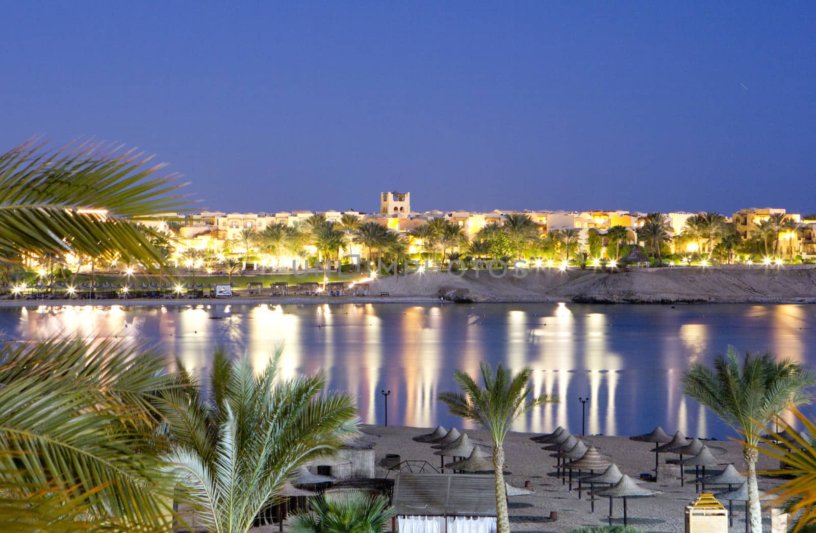 dusk in marsa alam with beach and sea 