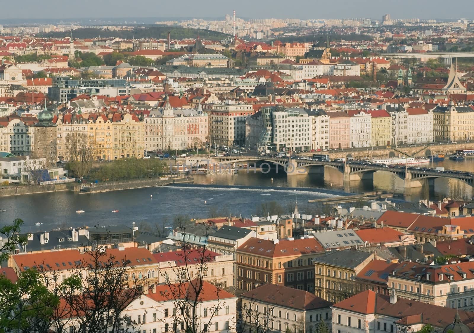 View of Prague a clear spring evening