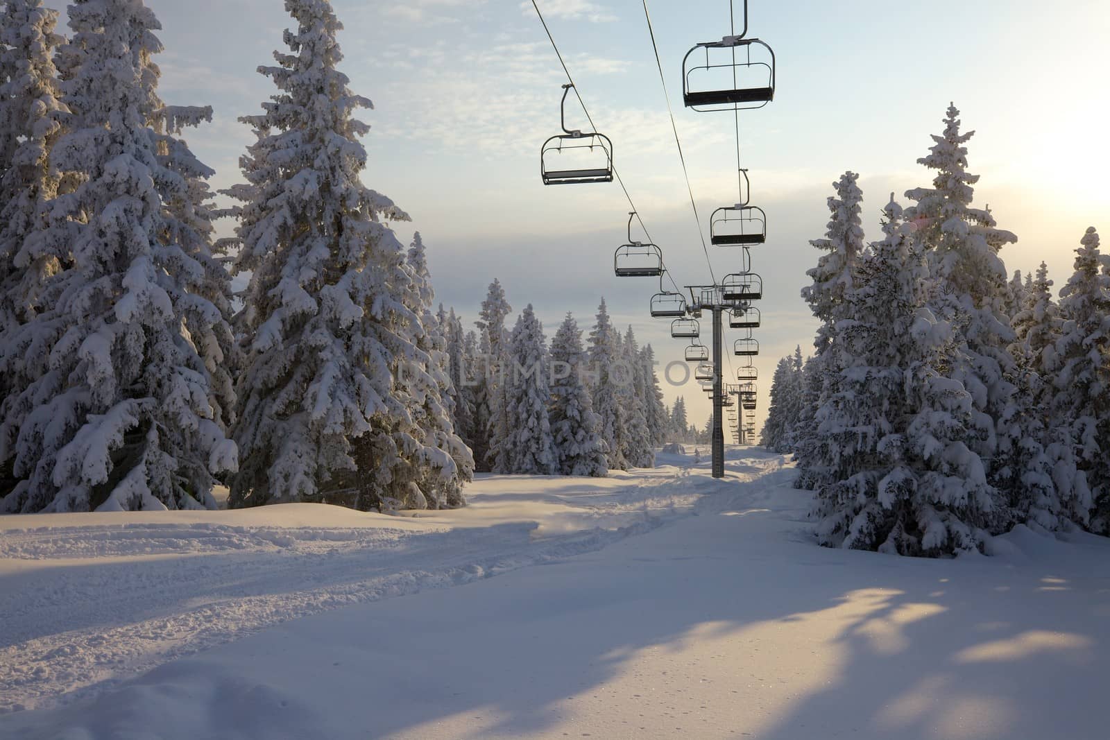 Ski Lift in the mountains