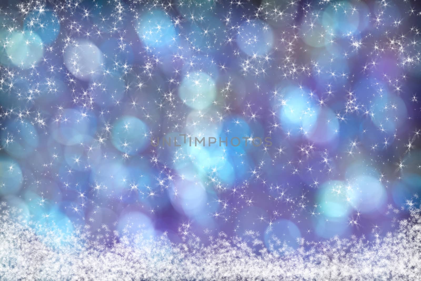 Beautiful Blue Purple Aqua Background with Snow and Stars