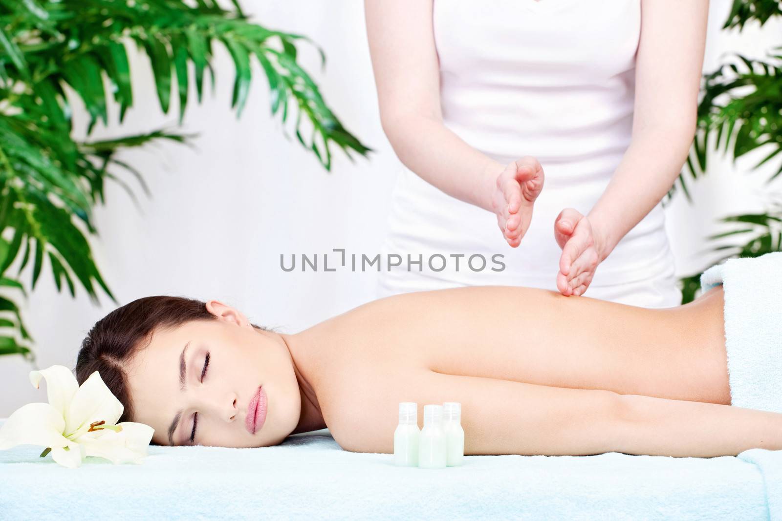 Woman on back massage by imarin