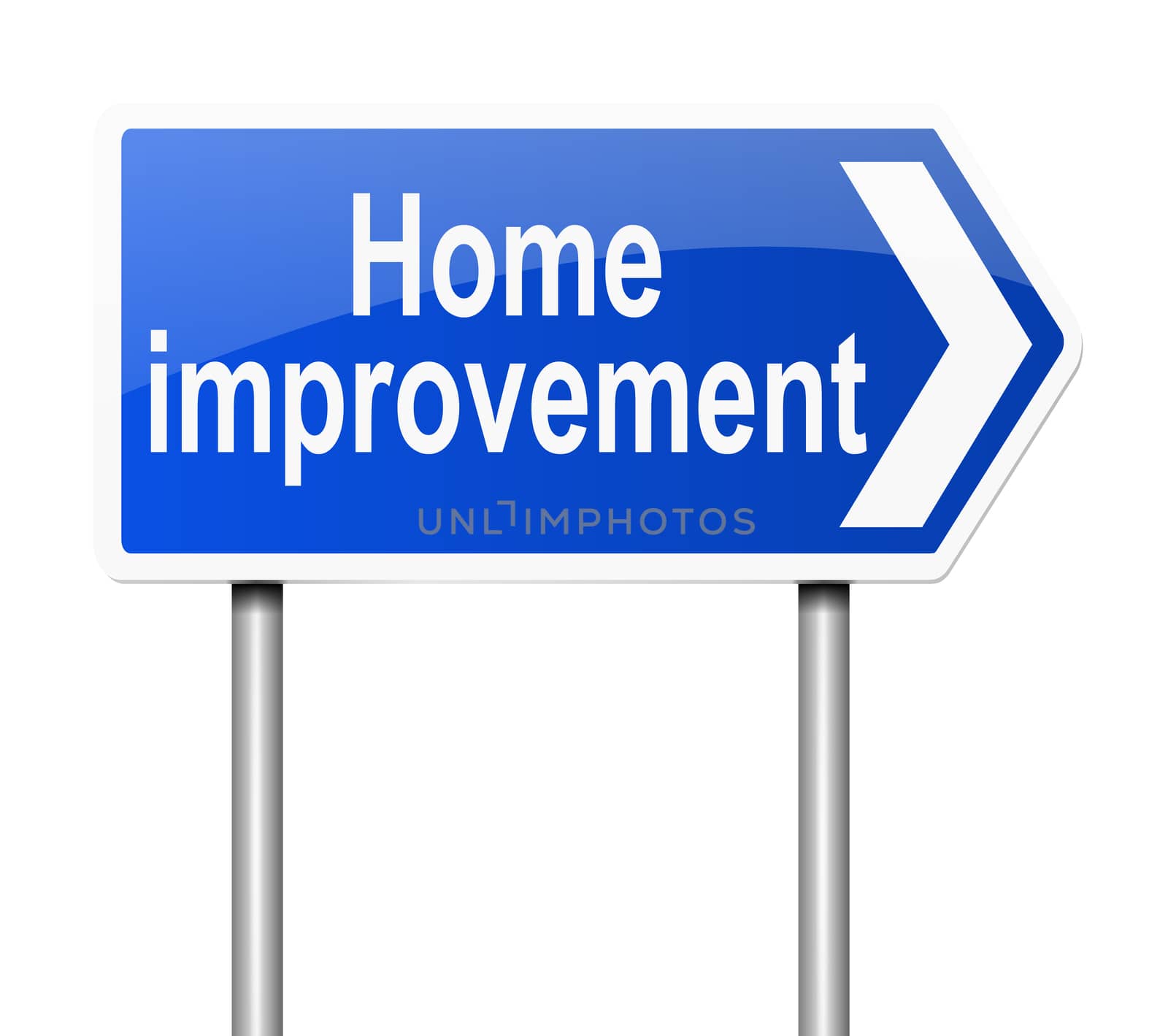 Illustration depicting a sign with a home improvement concept.