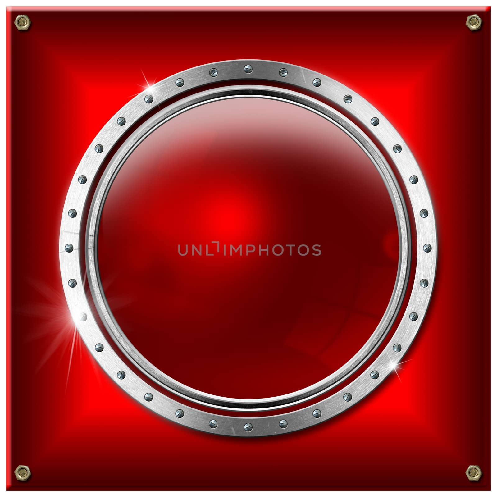 Metallic and industrial template background with red rounded banner
