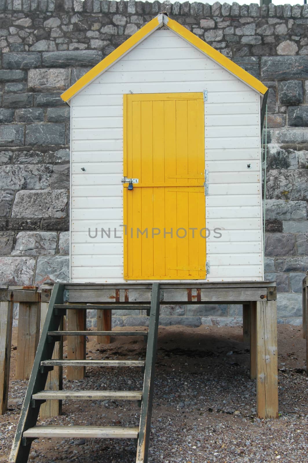 Small yellow and white beach house