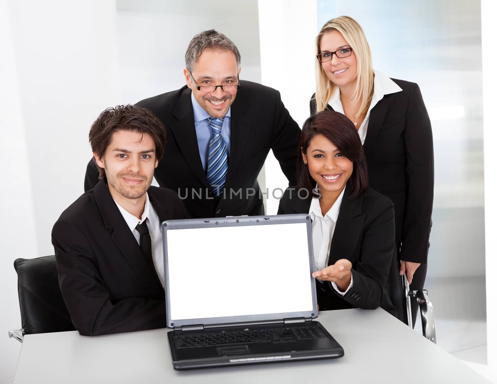 Group of business people at the meeting discussing