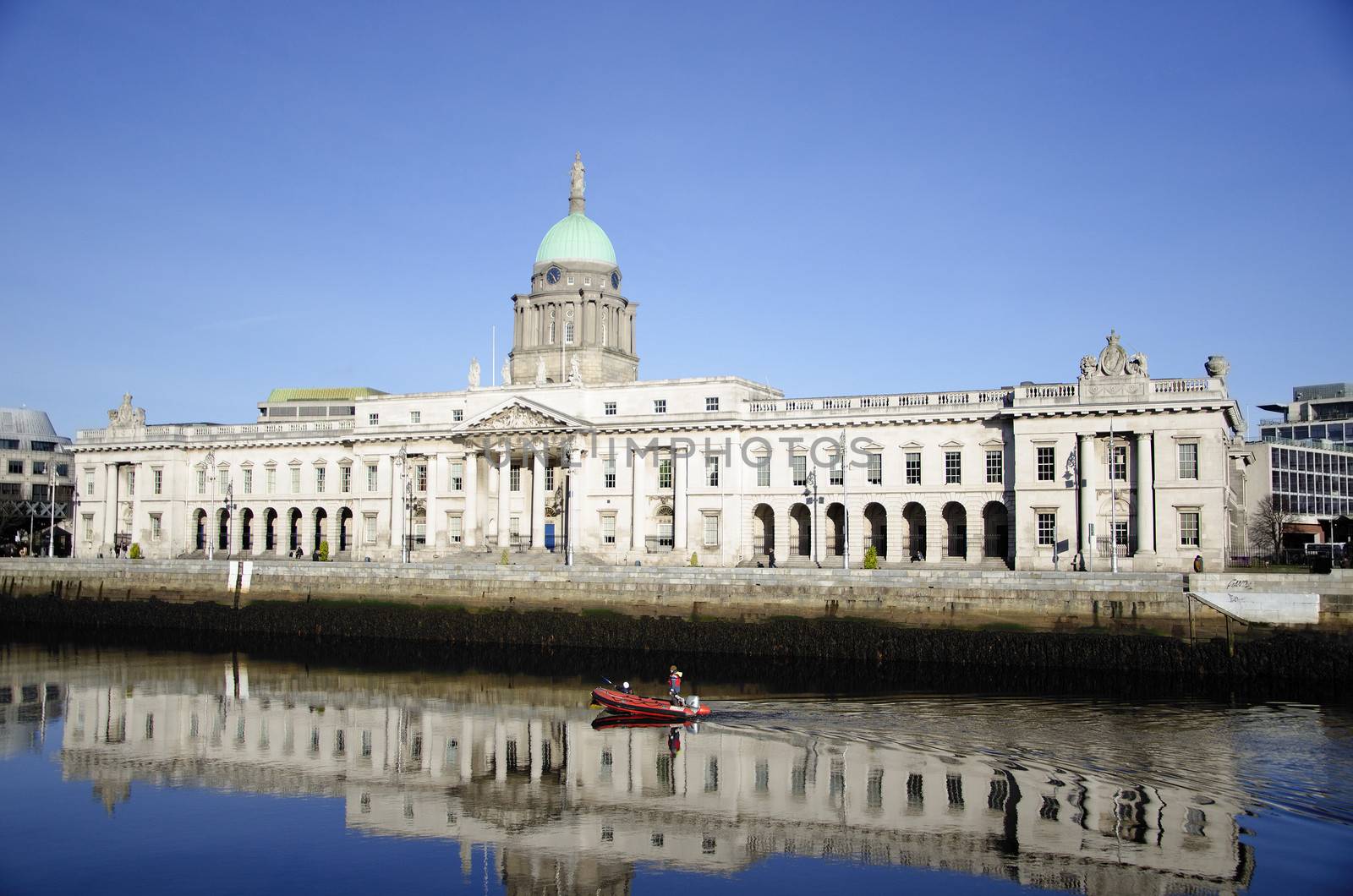 The Custom House is a neoclassical 18th century building in Dublin, Ireland. Which houses the Department of the Environment, Community and Local Government. It is located on the north bank of the River Liffey.