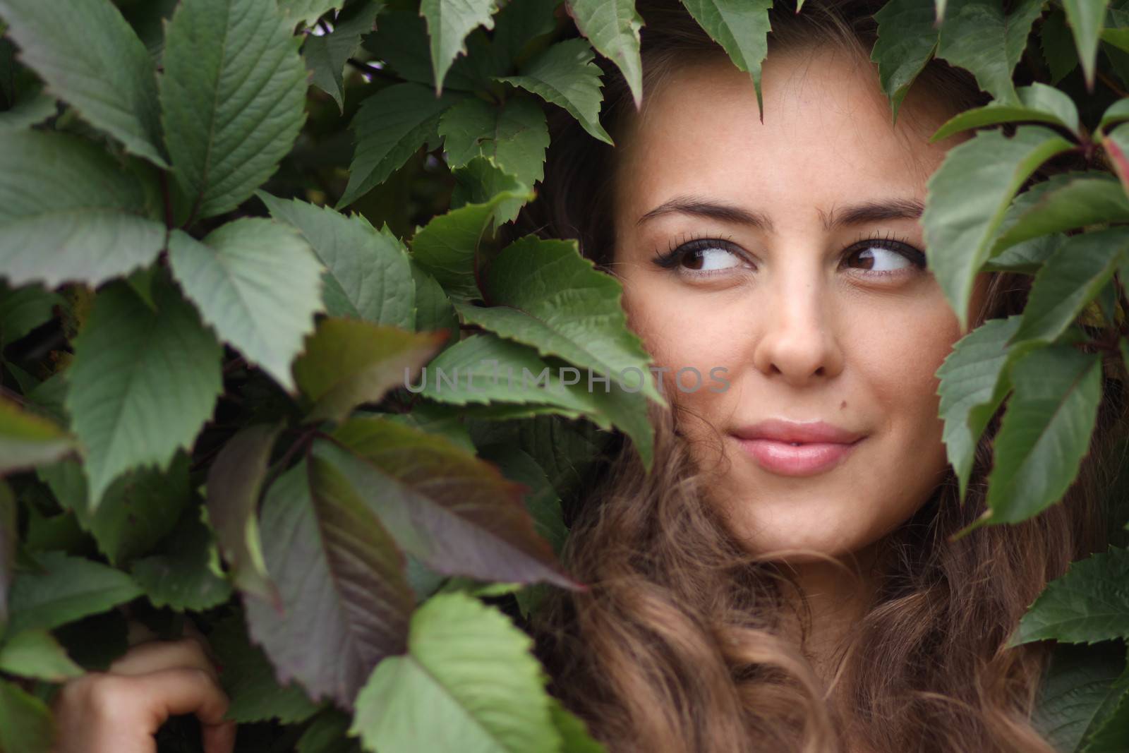 Portrait of beautiful woman outdoor