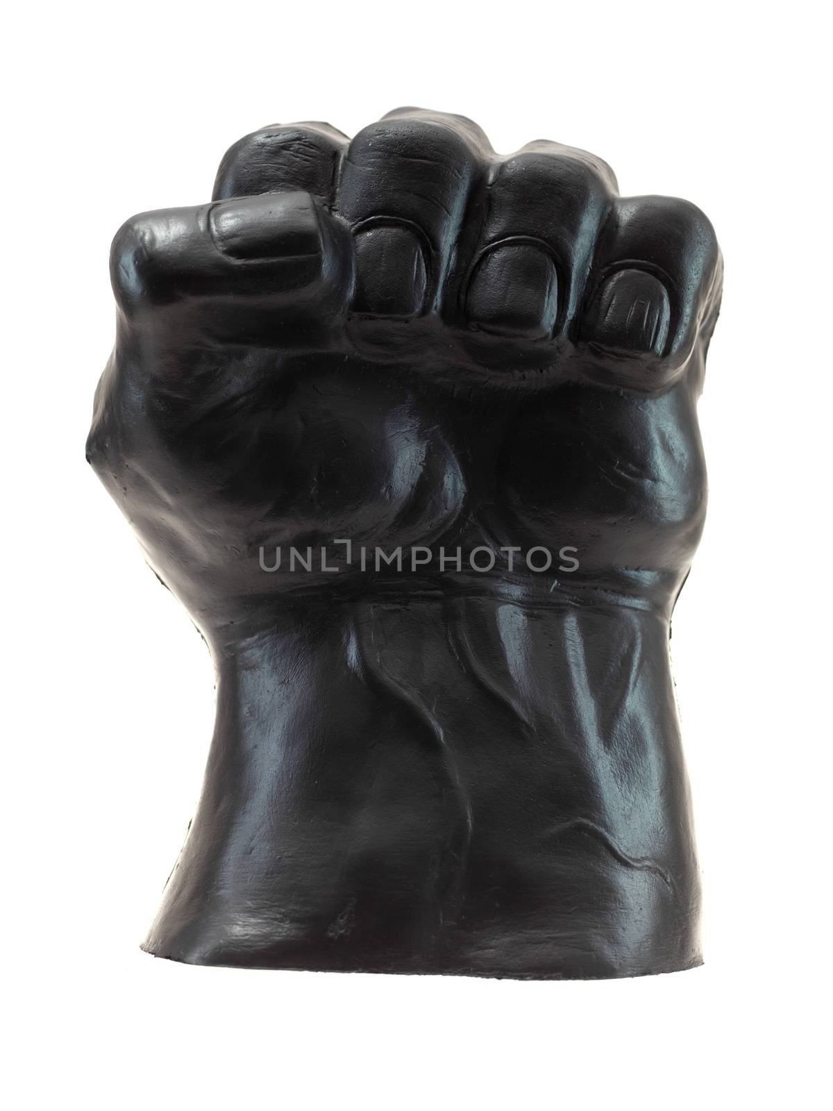 A clenched fist isolated against a white background
