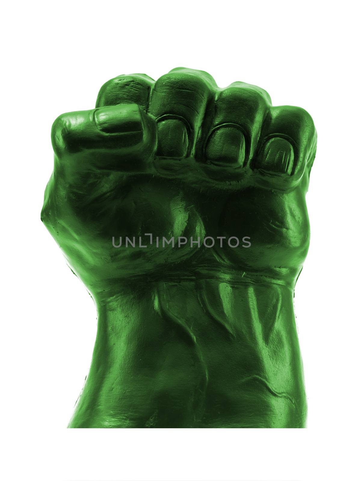 A clenched fist isolated against a white background