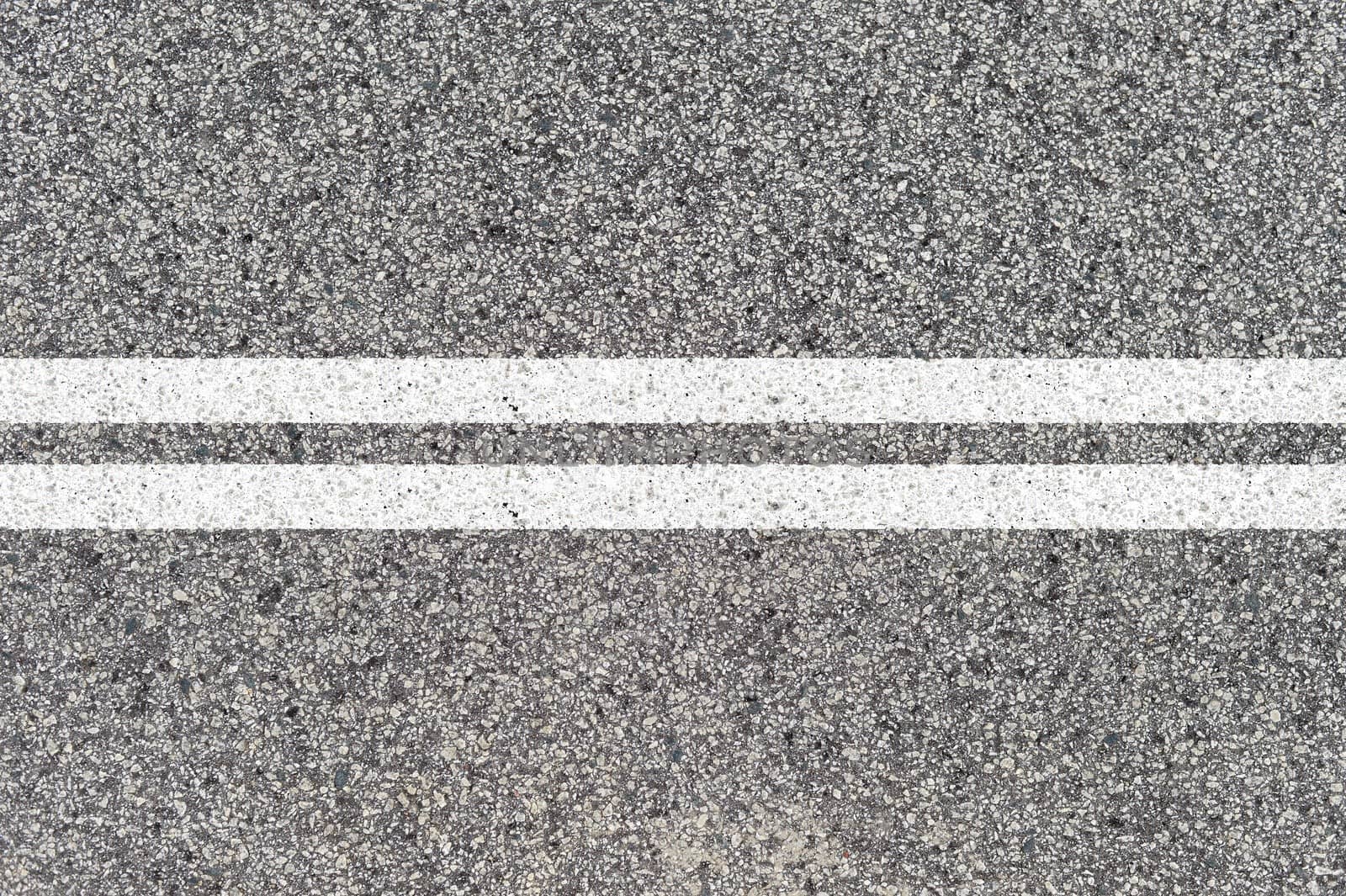 A close up shot of road markings