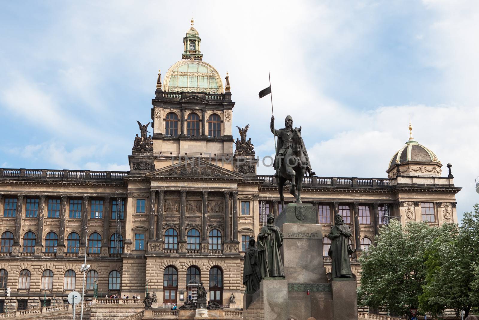 Facade of the National Museum in Prague, Czech Republic,,,