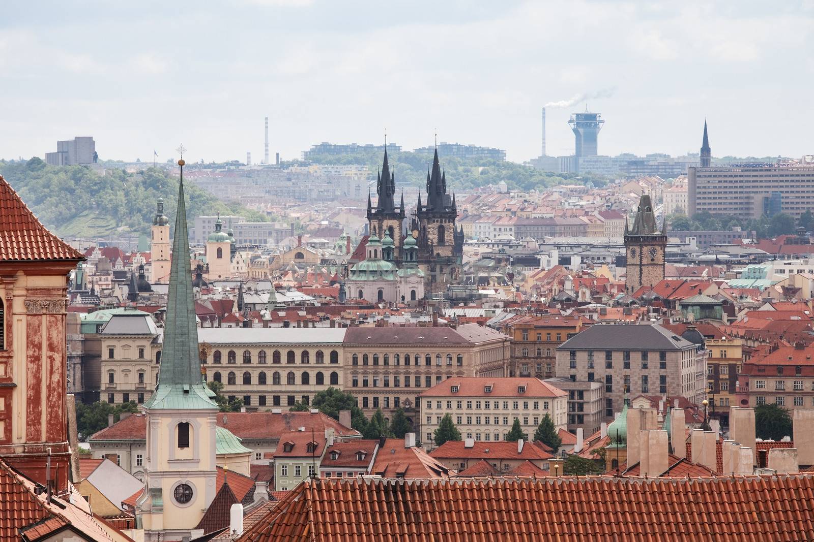 View of Old Town and Prague city center by AndreyPopov