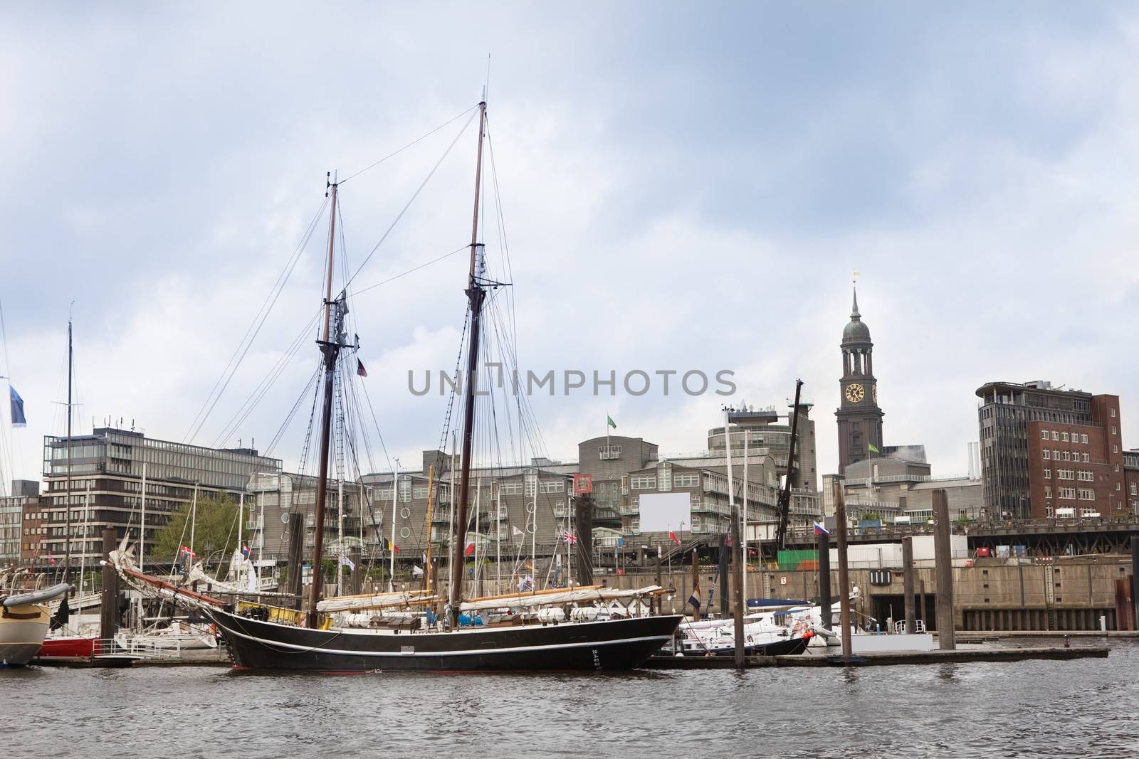 Old ship in Hamburg Port by AndreyPopov