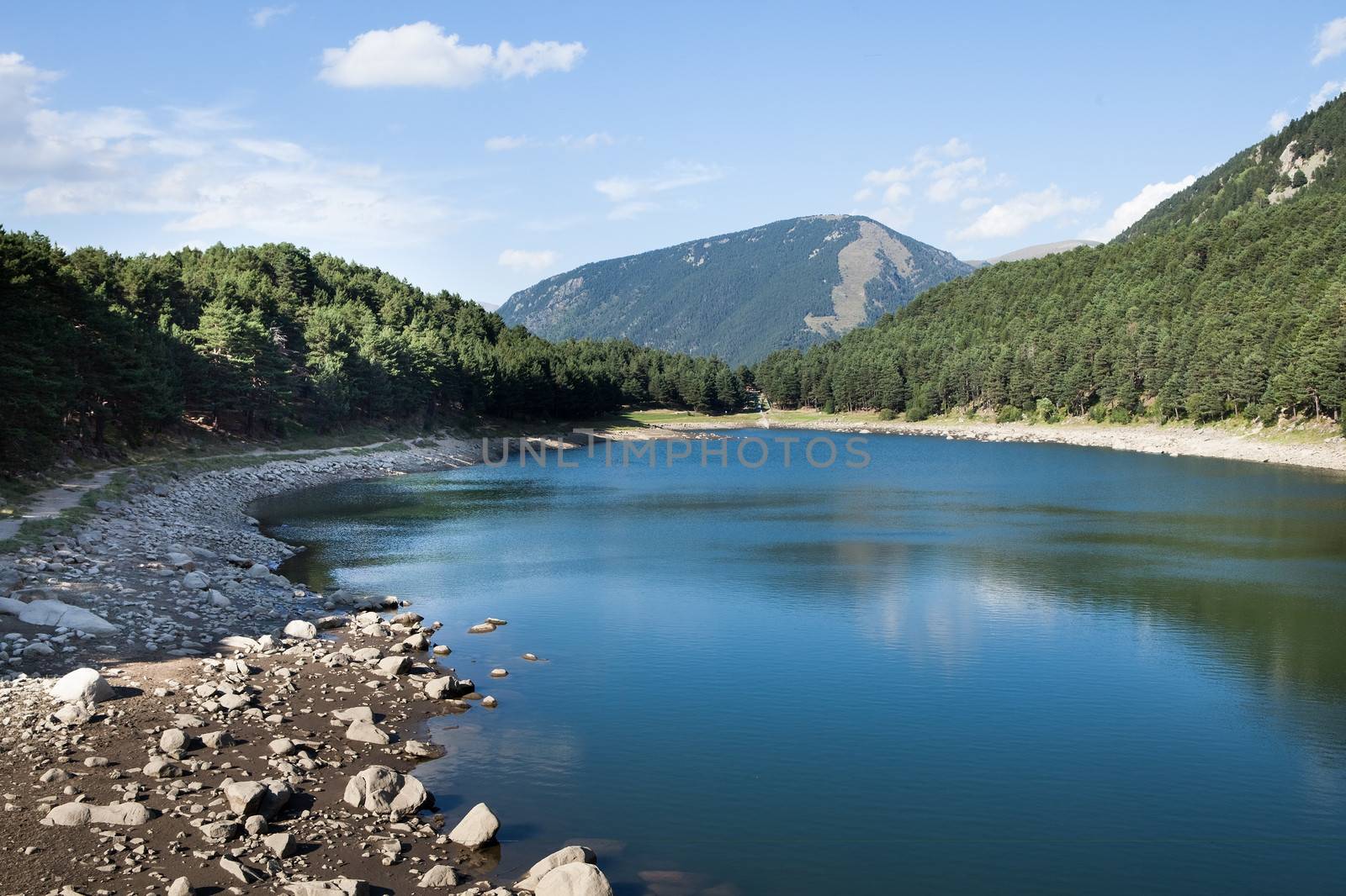 Panoramic View of Mountain Lake in Pyrenees, Andorra