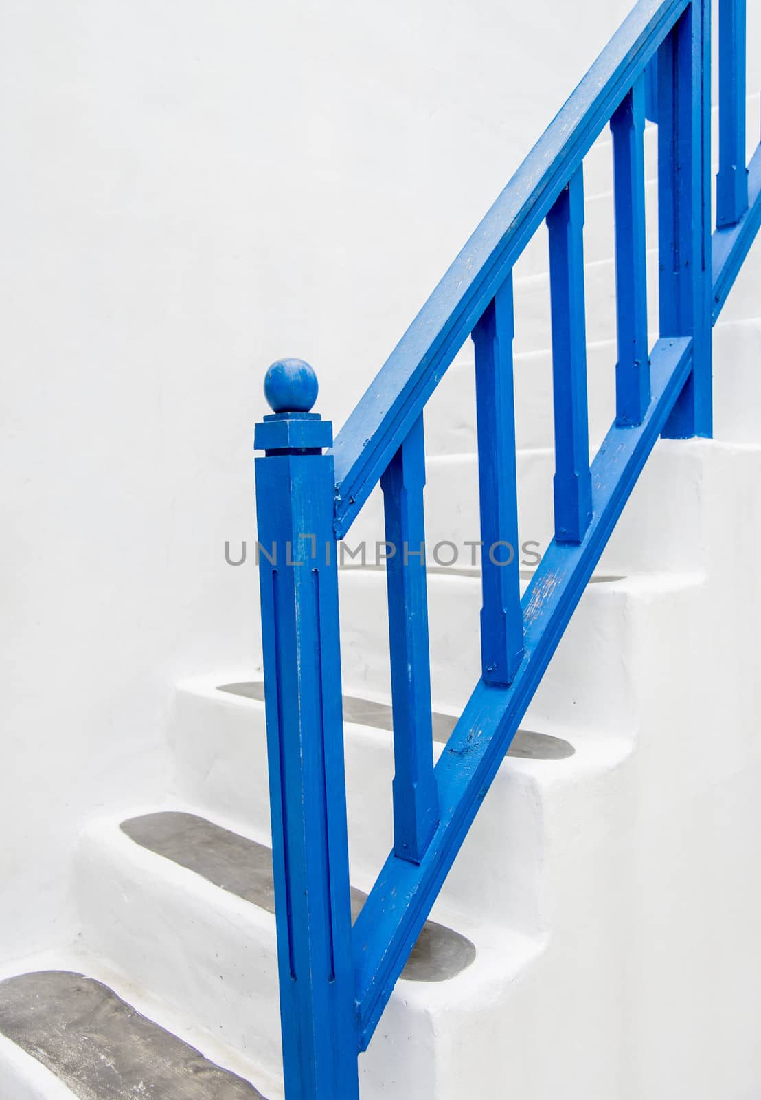 Blue handrail with white wall3 by gjeerawut
