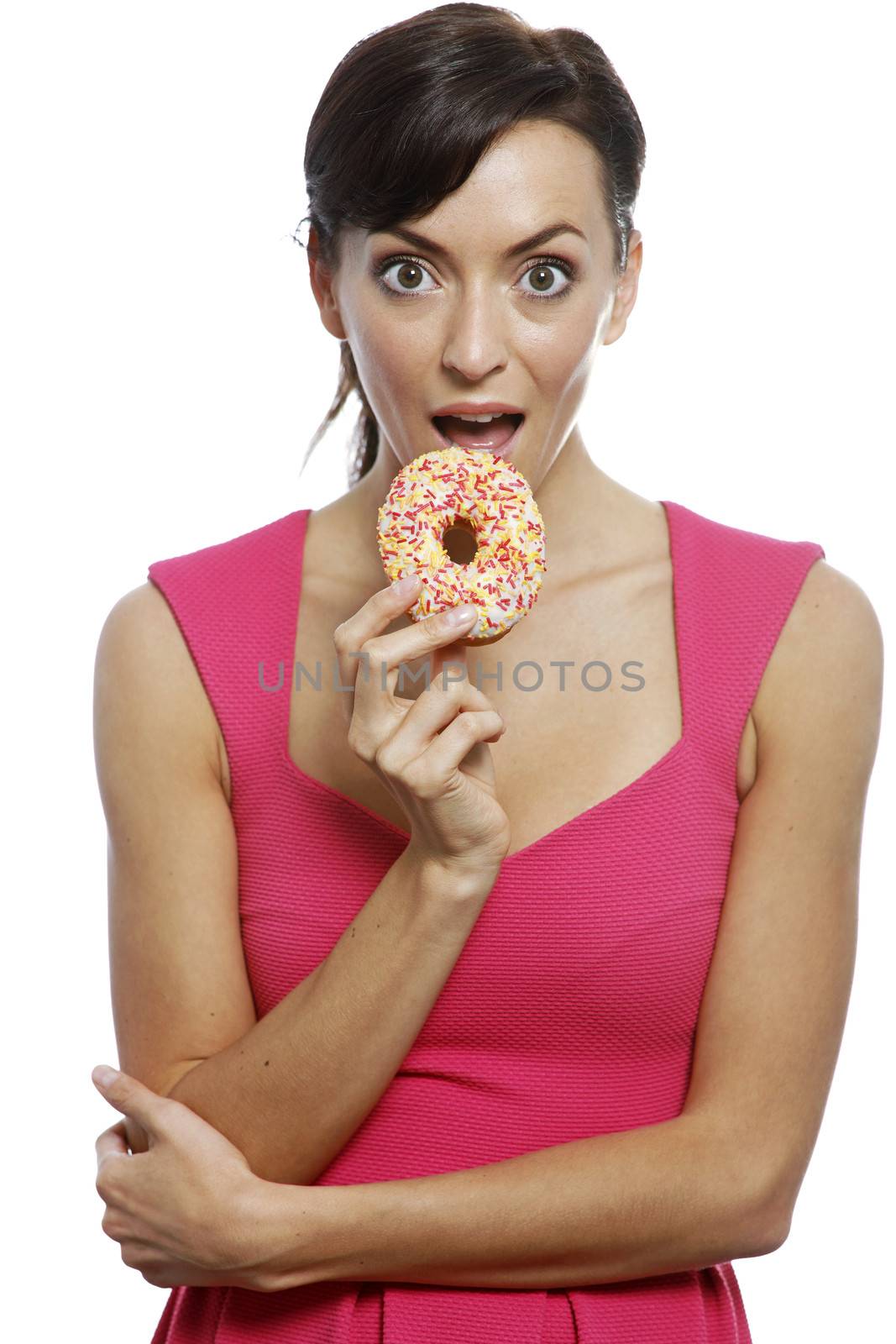 Woman with doughnut by studiofi