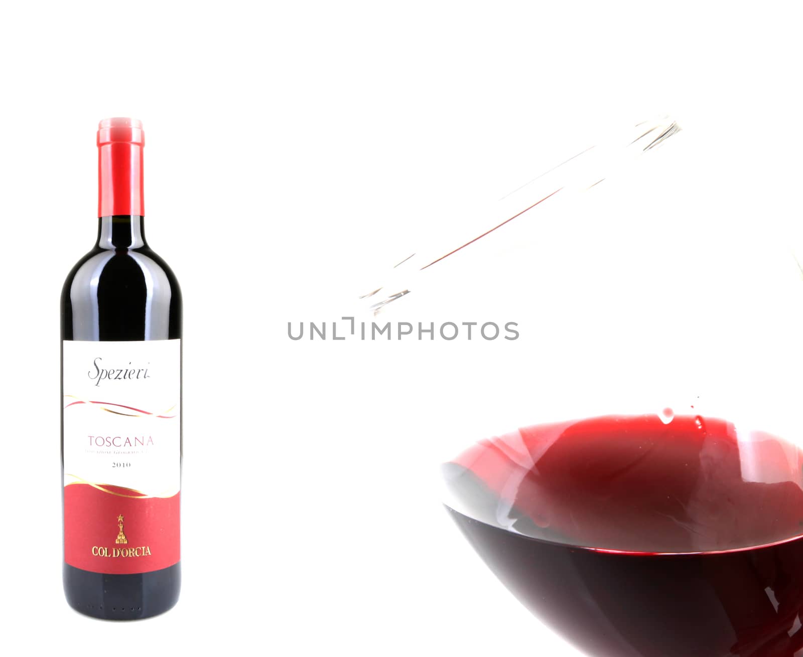 Red Wine On White Background