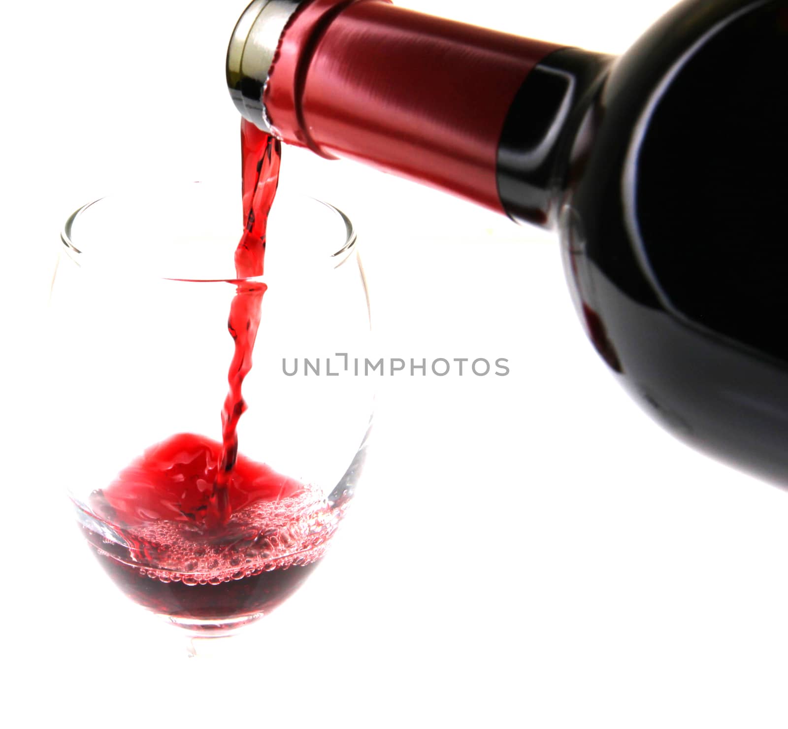 Red Wine On White Background