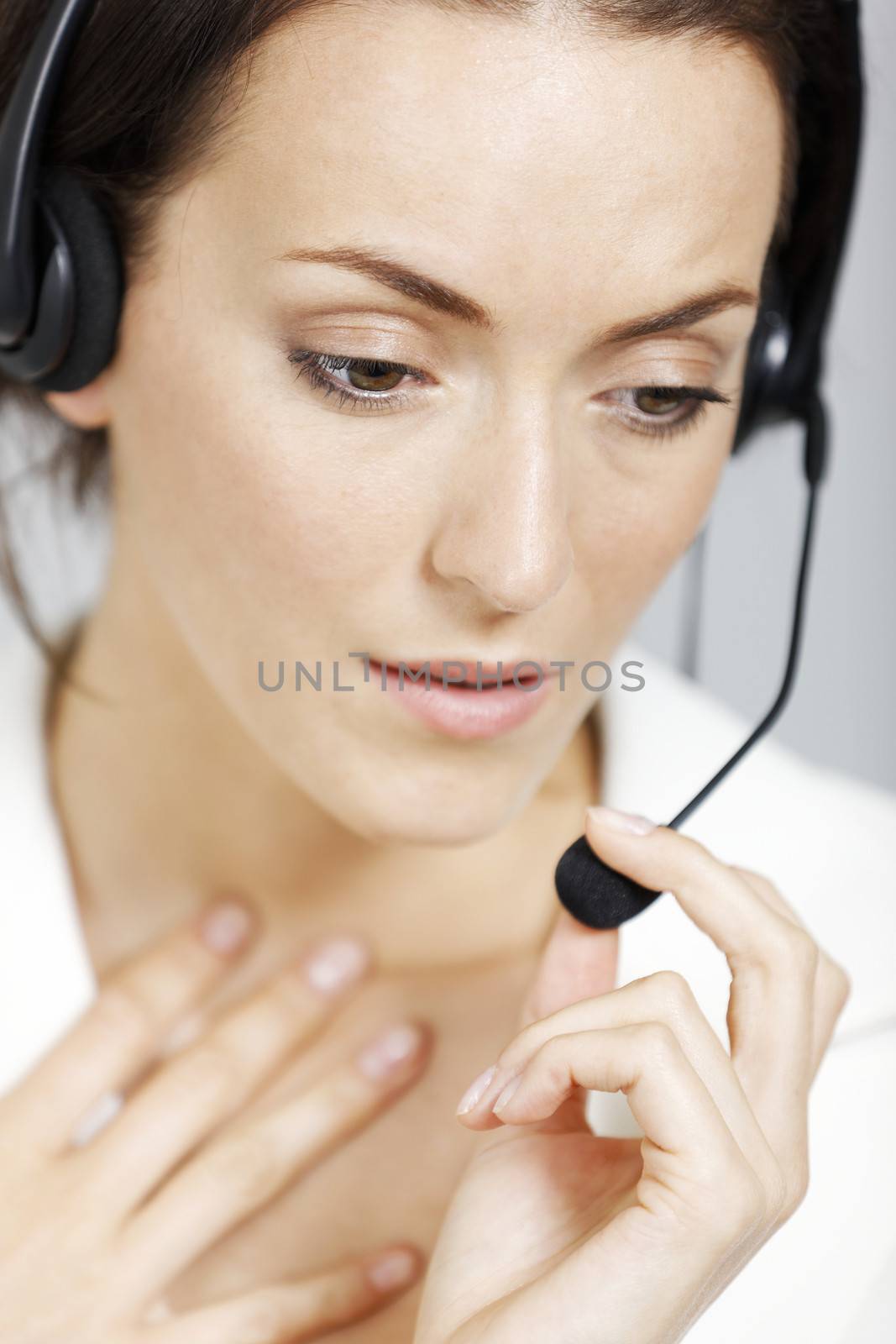 Call centre lady expressing concern and worry