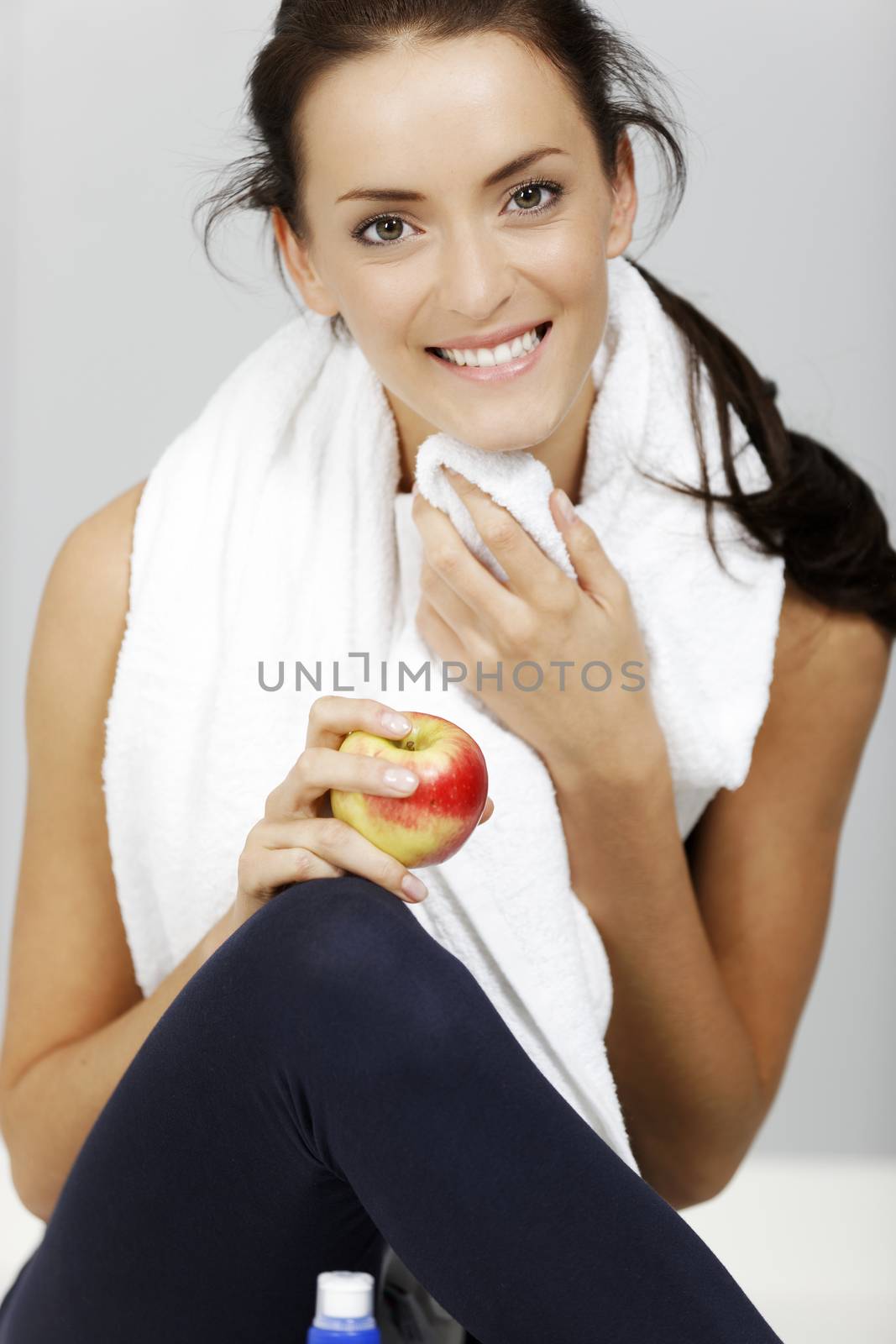 Young woman resting after a long workout.