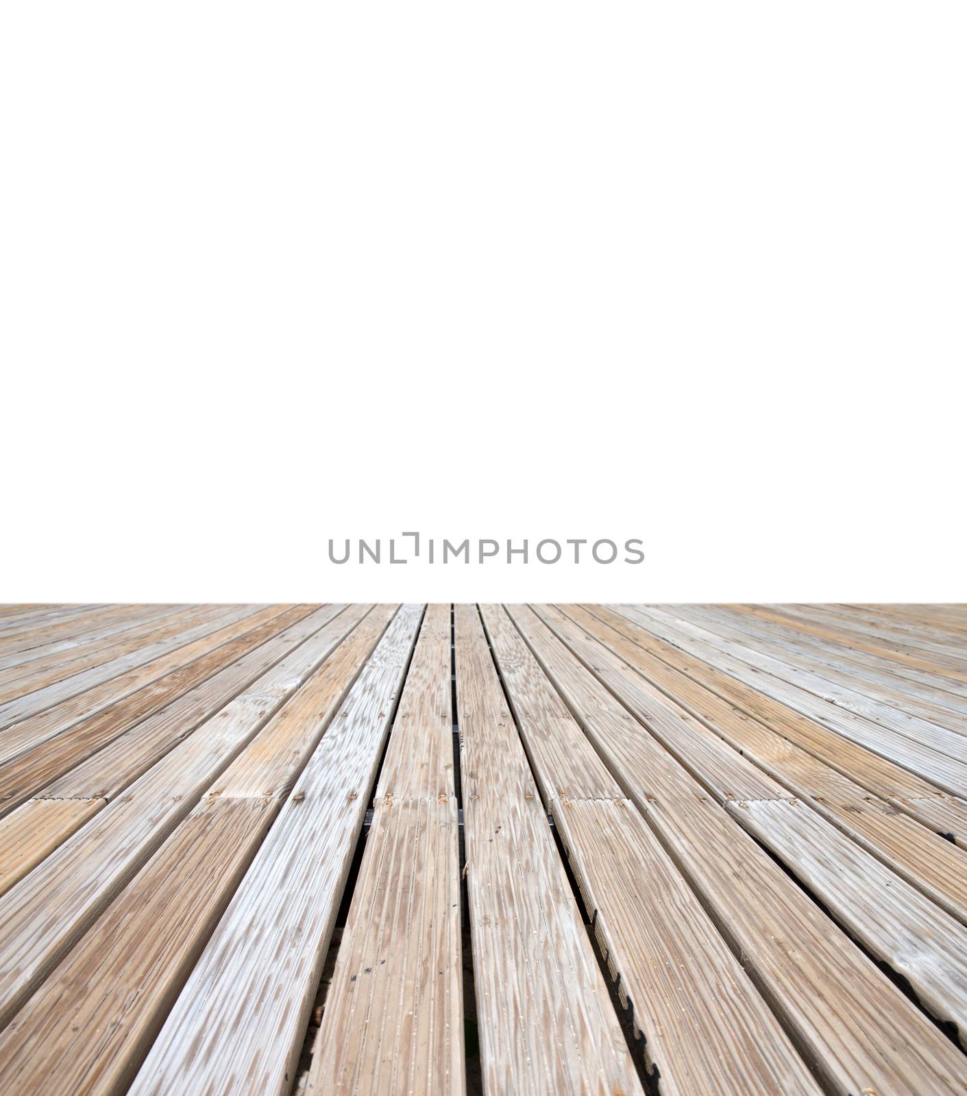 empty wooden floor isolated on white
