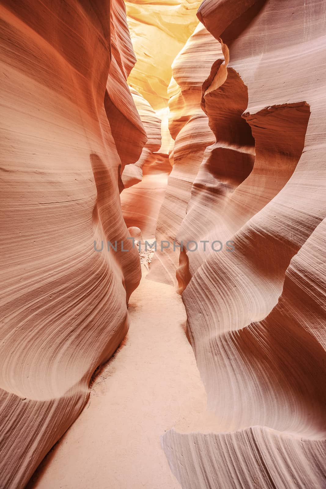 Vertical view of the famous Antelope Canyon by vwalakte