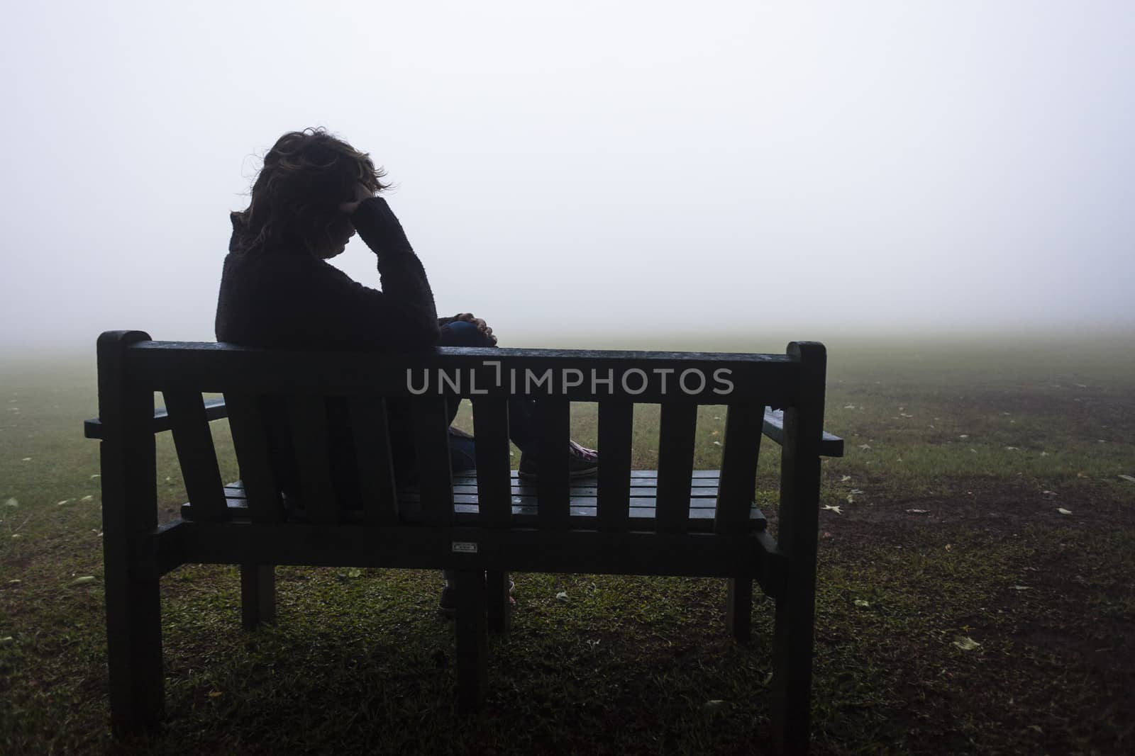 Woman Pondering Mist Field by ChrisVanLennepPhoto