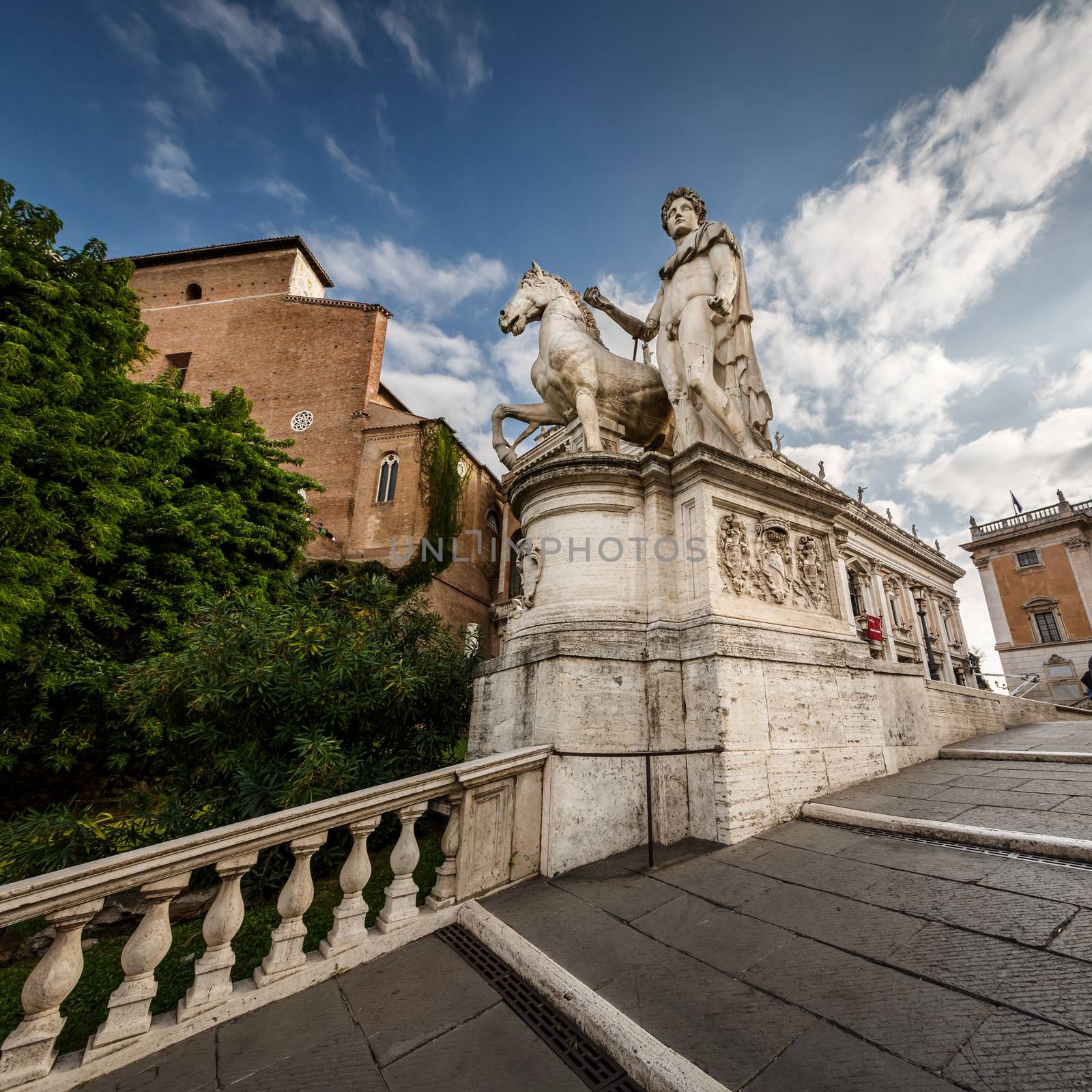 Statue of Castor at the Cordonata Stairs to the Piazza del Campi by anshar